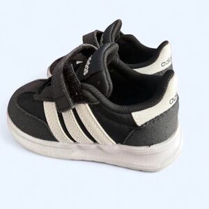 Adidas Kids Black and White Velcro Sneakers